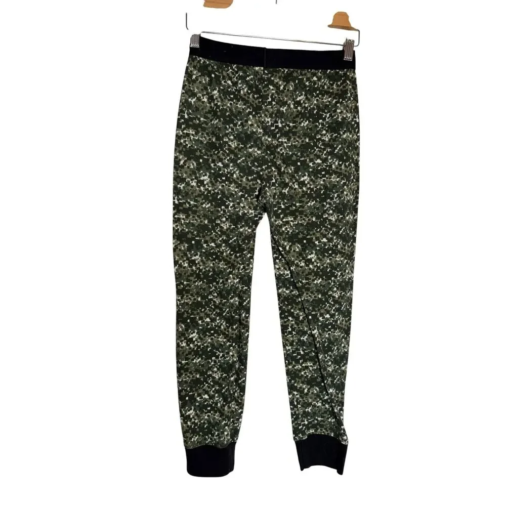 Abercrombie Kids Green Camouflage Print Logo Waist Sleepwear Pajama Pants 9/10